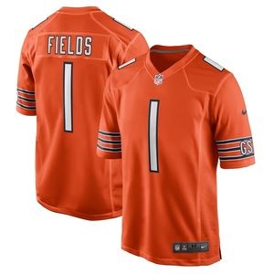 Men's Chicago Bears Justin Fields Nike Orange Player Game Jersey Men’s Size XXL